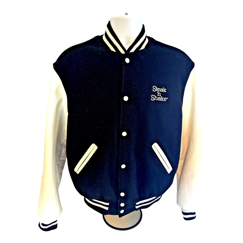 The Original Holloway‎ Steak n Shake Varsity Jacket Black and White Medium